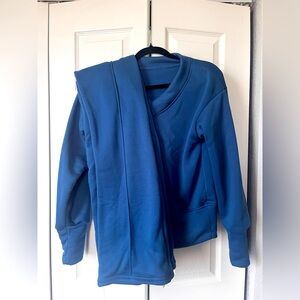 Dark teal active wear v-neck sweater sweatpants set small like new.